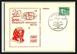 68119 20 Jahre Bak Metaphysik Weltraum Berlin Gagarin Gagarine 12/4/1981 Allemagne Germany DDR Espace Space Lettre Cover - Europe