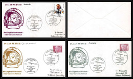 68120 Gagarin Gagarine Violet Gris Or Wostok Vostok 12/04/1981 Allemagne Germany DDR Espace Space Lot 3 Lettre Cover - Europa
