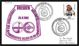 68089 Sojus 29 Soyuz 26/8/1981 Dresden Allemagne Germany DDR Espace Space Lettre Cover - Europa