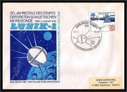 68050 20 Jahrestag Lunik 1 2/1/1979 Karl Marx Stadt Allemagne Germany DDR Espace Space Lettre Cover - Europa