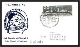 67899 Gagarin Gagarin Vostok 10 Jahre Russian Cosmonauts 10/10/1971 Allemagne Karl Marx Stadt Germany DDR Espace Space - Europa