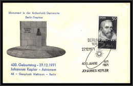 67882 N°1342 400 Geburtstag Kepler Berlin Treptow 27/12//1971 Allemagne Germany DDR Espace Space Lettre Cover - Europe
