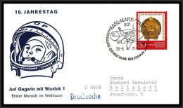 67896 Gagarin Gagarin Vostok 10 Jahre Russian Cosmonauts 29/9/1971 Allemagne Karl Marx Stadt Germany DDR Espace Space - Europe