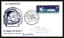 67897 Gagarin Gagarin Vostok 10 Jahre Russian Cosmonauts 29/9/1971 Allemagne Karl Marx Stadt Germany DDR Espace Space - Europe