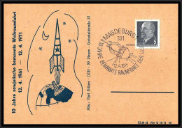 67909 Gagarin Gagarine 10 Jahre Bemannte Raumfahrt Magdeburg 12/4/1971 Allemagne Germany DDR Espace Space Lettre Cover - Europa