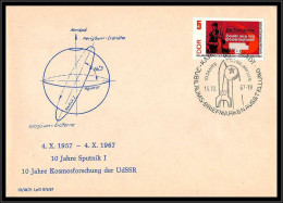 67848 10 Jahre Sputnik 1 15/10/1967 KARL MARX STADT Allemagne Germany DDR Espace Space Lettre Cover - Europa