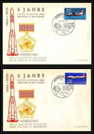 67878 1217/1218 AVIONS 5 Jahre Leonov Leonow In Kosmos Griefswald 22/3/1970 Allemagne Germany DDR Espace Space 2 Lettre  - Europa