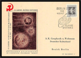 67838 10 Jahre Sputnik 1 Berlin 4/10/1967 Allemagne Germany DDR Espace Space Lettre Cover - Europe