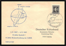 67840 10 Jahre Sputnik 1 Gossnitz 4/10/1967 Allemagne Germany DDR Espace Space Lettre Cover - Europe