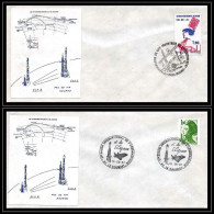 67702 15 Premières Minutes Du Lancement D Ariane Les Mureaux 5/4 + 19/61987 France Espace Space Lot 2 Lettre Cover - Europa