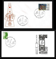 67735 Les Mureaux 10ème Cross Arianne 10/5/1986 France Espace Space LOT 2 Lettre Cover - Europa