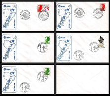 67741 Symposium International Strasbourg 25/4/1988 Lot De 5 France Espace Space Espace Space Lettre Cover - Europa