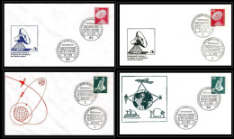 68784 Raisting Industrie & Technik Bonn 15/5/1975 Allemagne (germany Bund) Lot De 4 Enveloppes Espace Space Lettre Cover - Europe