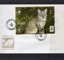 Niger 1998, Israel 98, Cat, Scout, BF IMPERFORATED In FDC - Briefmarkenausstellungen