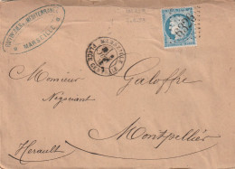 Lettre De Marseille à Montpellier LSC - 1849-1876: Klassieke Periode