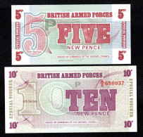 ROYAUME UNI - BRITISH ARMED FORCES - 5 + 10 New Pence - 1972 - M047 - M05 - UNC - Fuerzas Armadas Británicas & Recibos Especiales