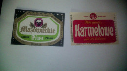 Pologne Lot  Etiquette De Bière  X2 Différentes Mazowieckie  & Harmelowe Brasserie  Piwo - Beer