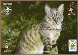 Niger 1998, Israel 98, Cat, Scout, BF IMPERFORATED - Briefmarkenausstellungen