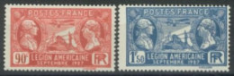 FRANCE - 1927, AMERICAN LEGION VISIT STAMPS COMPLETE SET OF 2, UMM(**). - Ongebruikt