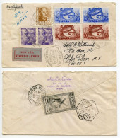 Spain 1950 Registered Airmail Cover; Alcala De Guadaira, Sevilla To The Glen, New York; Franco & UPU 75th Anniv. Stamps - Covers & Documents
