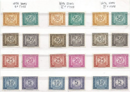 Italia Segnatasse P.Due - Cpl 8v Set WMK Stelle 1° + 2° + 4° Type In MNH ** Sets - Collections