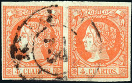 Lugo - Edi O 52 Pareja - 4 C.- Mat Rueda De Carreta "34 - Lugo" - Used Stamps