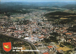 71596586 Loerrach Fliegeraufnahme Wappen Burg Roetteln Haagen Hauingen Brombach  - Loerrach