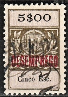 Revenue/ Fiscal, Portugal 1929 - DESEMPREGO S/ Estampilha Fiscal -|- 5$00 - Ungebraucht