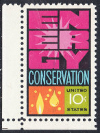 !a! USA Sc# 1547 MNH SINGLE From Lower Left Corner (a2) - Energy Conservation - Ongebruikt