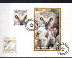 Niger 1998, Italia 98, Owl, Rotary, BF In FDC - Niger (1960-...)