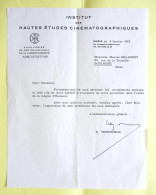 Autographe Rémy TESSONNEAU (1910-2008) Ecrivain - Directeur De L'Institut Des Hautes études Cinématographiques - Ecrivains