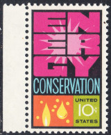 !a! USA Sc# 1547 MNH SINGLE W/ Left Margin (a2) - Energy Conservation - Unused Stamps