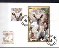 Niger 1998, Italia 98, Owl, Rotary, BF In FDC - Owls
