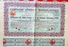 NAVIGATION / Compagnie Générale Transatlantique 1929 - Scheepsverkeer