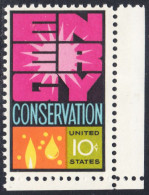 !a! USA Sc# 1547 MNH SINGLE From Lower Right Corner - Energy Conservation - Unused Stamps