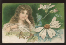 ENFANTS - FANTAISIE - FILLETTE MARGUERITE - LANGAGE - CARTE GAUFREE - Autres & Non Classés