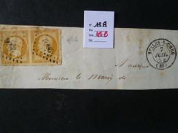 Timbre France Oblitéré N° 13 A  Paire 1853 - 1853-1860 Napoleon III