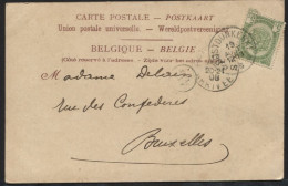 Relais OOSTDUNKERKE S/CP Vers Bxl 1906 (x726) Sterstempel Hulpkantoor - Postmarks With Stars