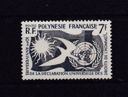 POLYNESIE 1958 TIMBRE N°12 NEUF** DROITS DE L'HOMME - Unused Stamps