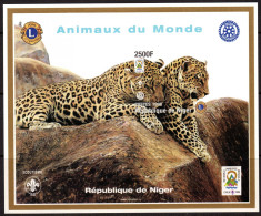 Niger 1998, Leopard, Rotary, Lions Club, Scout, BF IMPERFORATED - Rotary Club