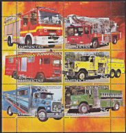 B5203 KYRGYZSTAN 2005, Fire Engines (Voiture Des Pompiers), Autos, M-sheet  MNH (bogus Stamps) - Kirghizistan