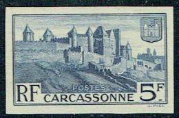 FRANCE - N° 392a** - 5F CARCASSONNE Les Remparts - NON Dentelé - Sans Charnière -  RARE - 1921-1940