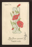 FLEURS - FANTAISIE GAUFREE - PAVOTS - COQUELICOTS - DECOR ART NOUVEAU - Other & Unclassified