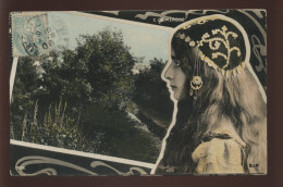 CLEO DE MERODE - ENCADREMENT ART NOUVEAU ET PAYSAGE - PHOTOGRAPHIE REUTLINGER - Femmes Célèbres