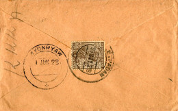 1928 Burma Letpatan To Kyonpyaw Cover - Burma (...-1947)