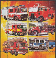 B5201 KYRGYZSTAN 2005, Fire Engines (Voiture Des Pompiers), Autos, M-sheet  MNH (bogus Stamps) - Kyrgyzstan