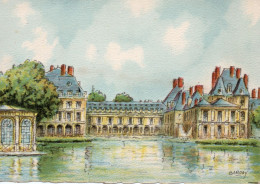 77-Fontainebleau-Château L'Etang Aux Carpes- éditeur : M. Barré & J. Dayez - Illustrateur : Barday - 1949 - Fontainebleau