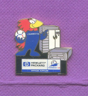 Superbe Pins Football Coupe Du Monde 1998 Footix Hewlett Packard Egf K683 - Football