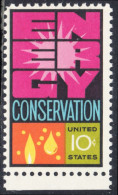 !a! USA Sc# 1547 MNH SINGLE W/ Bottom Margin (a1) - Energy Conservation - Unused Stamps