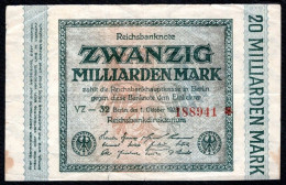DEUTSCHLAND - ALLEMAGNE - 20 Milliarden Mark Reichsbanknote - 1923 - P118 - TTB - 20 Milliarden Mark